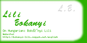 lili bokanyi business card